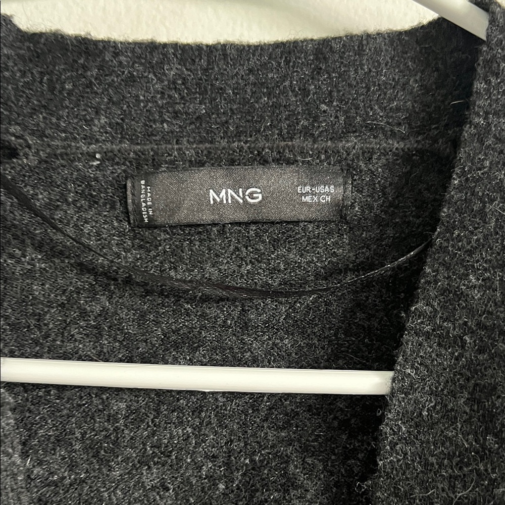 Mango / MNG Dark Gray Women's Cropped Button-Down Cardigan - Picture 2 of 7